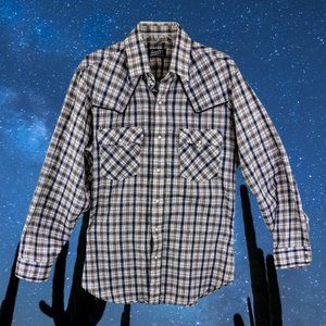 Levi's Blue and White Plaid Casual Button Down Shirt